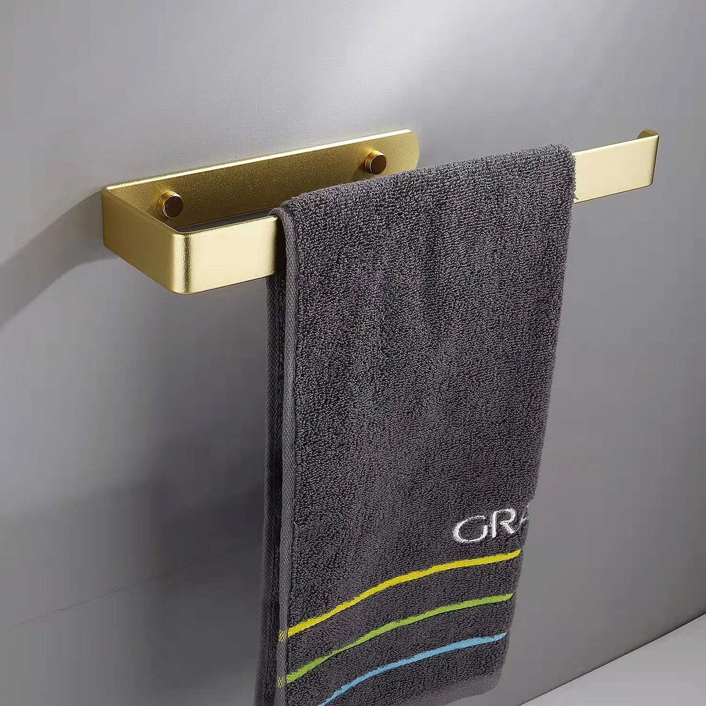 Gold Kitchen Bathroom Paper Holder Towel Holder Self Adhesive or Screw Mount 31cm V324-JWTBATHPAPRACK-31CMGD