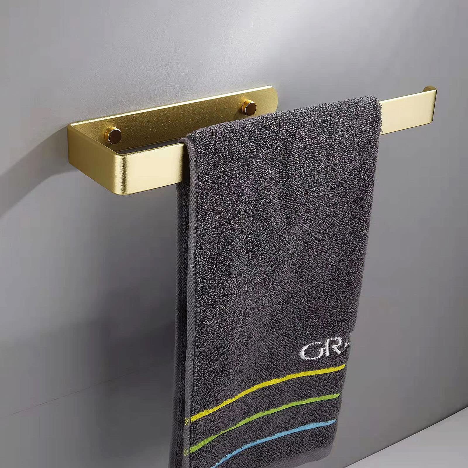Gold Kitchen Bathroom Paper Holder Towel Holder Self Adhesive or Screw Mount 31cm V324-JWTBATHPAPRACK-31CMGD