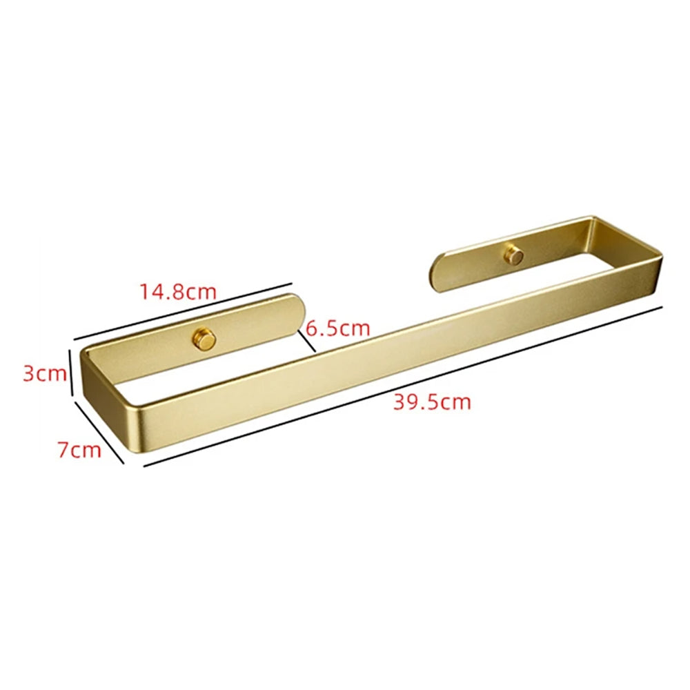 Gold Kitchen Bathroom Paper Holder Towel Holder Self Adhesive or Screw Mount 40cm V324-JWTBATHPAPRACK-40CMGD
