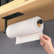 Kitchen Paper Holder Under Cabinet Wall Mount Adhesive Paper Towel Holder Rectangle Black V324-JWTCPAPERHO-RCBK