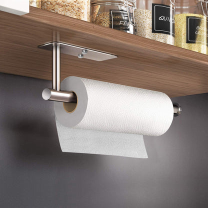 Kitchen Paper Holder Under Cabinet Wall Mount Adhesive Paper Towel Holder Rectangle Silver V324-JWTCPAPERHO-RCBS