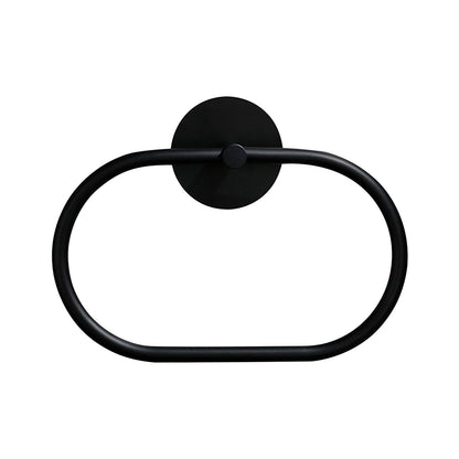 Bathroom Towel Ring Bathroom Towel Rack Adhesive Hand Towels Holder Towel Hanger Black V324-JWTCTOWLRACK-OVBK