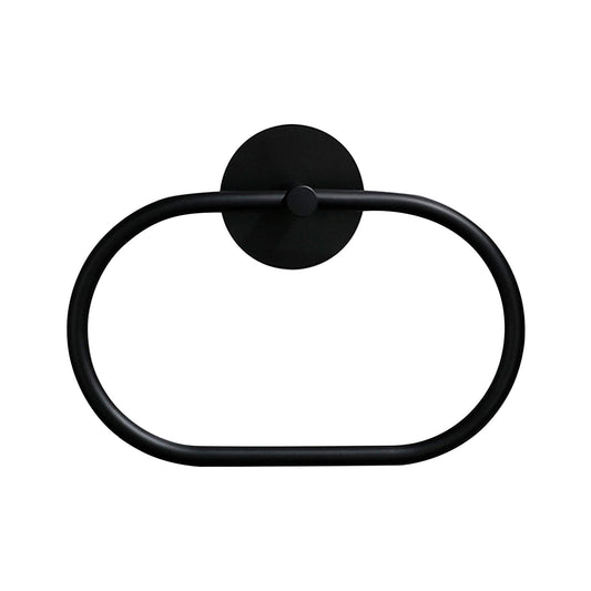 Bathroom Towel Ring Bathroom Towel Rack Adhesive Hand Towels Holder Towel Hanger Black V324-JWTCTOWLRACK-OVBK