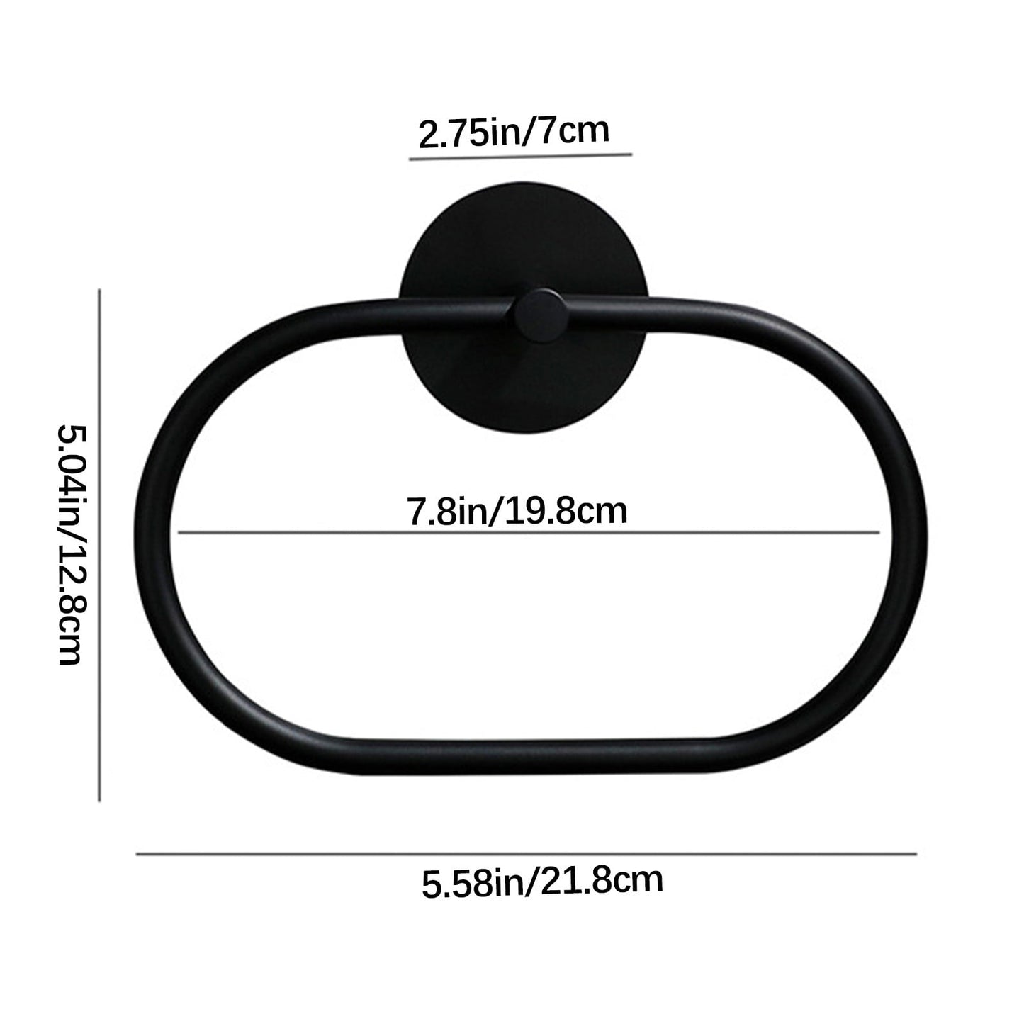 Bathroom Towel Ring Bathroom Towel Rack Adhesive Hand Towels Holder Towel Hanger Black V324-JWTCTOWLRACK-OVBK