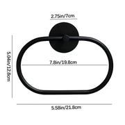 Bathroom Towel Ring Bathroom Towel Rack Adhesive Hand Towels Holder Towel Hanger Black V324-JWTCTOWLRACK-OVBK