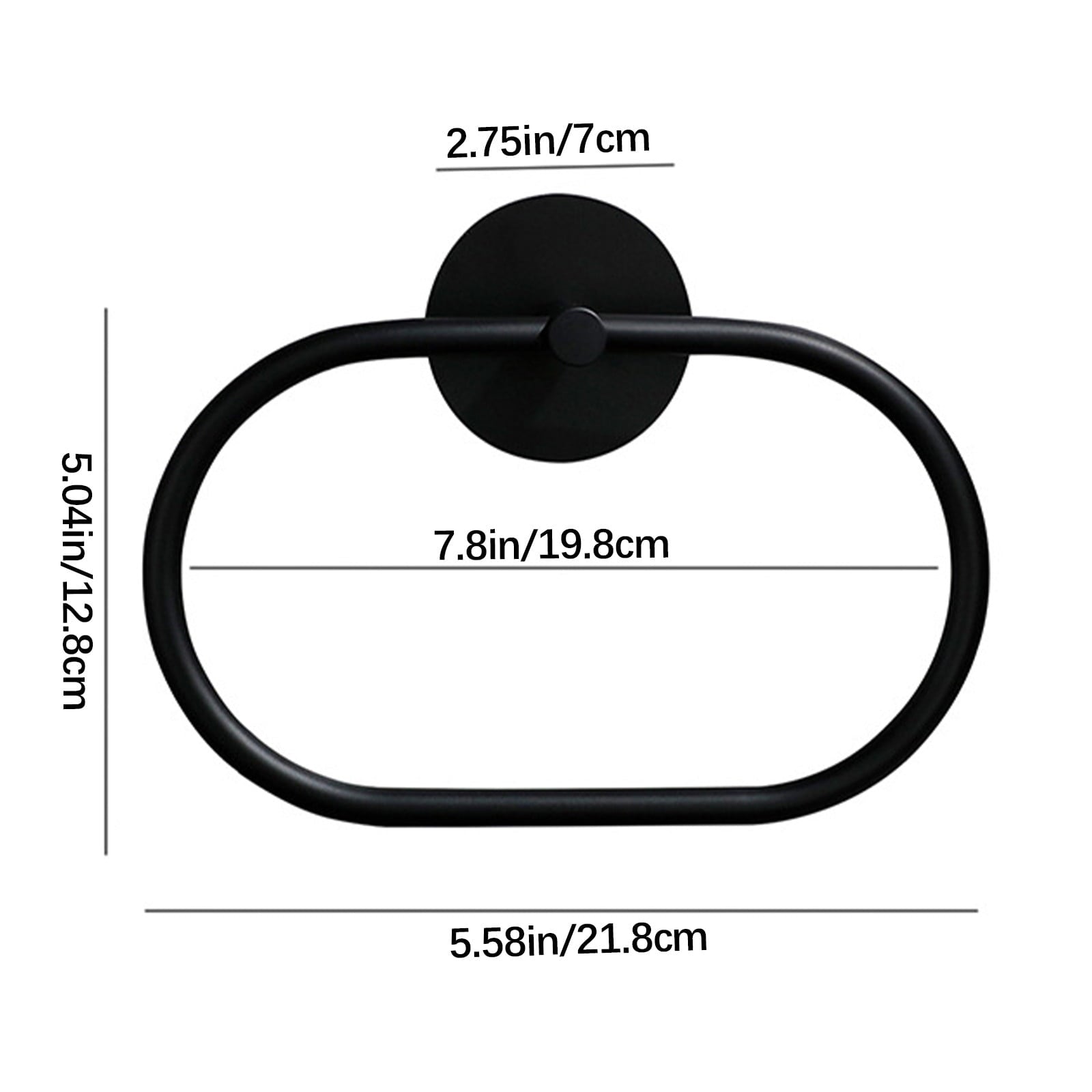 Bathroom Towel Ring Bathroom Towel Rack Adhesive Hand Towels Holder Towel Hanger Black V324-JWTCTOWLRACK-OVBK