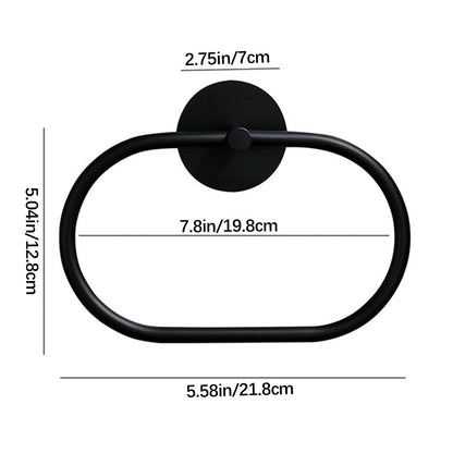 Bathroom Towel Ring Bathroom Towel Rack Adhesive Hand Towels Holder Towel Hanger Black V324-JWTCTOWLRACK-OVBK