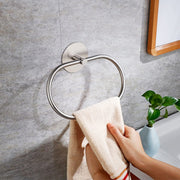 Bathroom Towel Ring Bathroom Towel Rack Adhesive Hand Towels Holder Towel Hanger Silver V324-JWTCTOWLRACK-OVSI