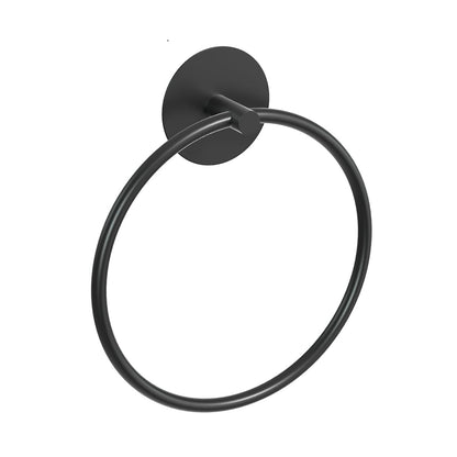 Bathroom Towel Ring Bathroom Towel Rack Adhesive Hand Towels Holder Towel Hanger Round Black V324-JWTCTOWLRACK-RDBK