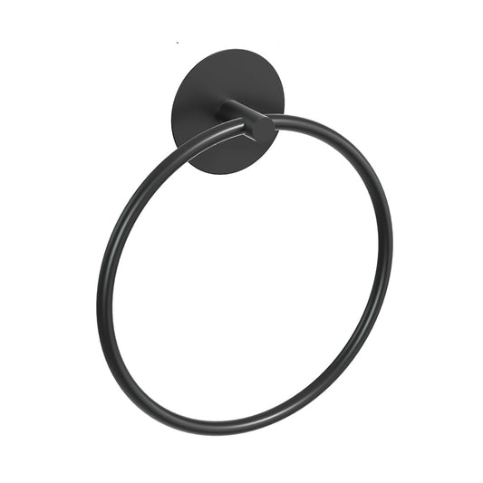 Bathroom Towel Ring Bathroom Towel Rack Adhesive Hand Towels Holder Towel Hanger Round Black V324-JWTCTOWLRACK-RDBK