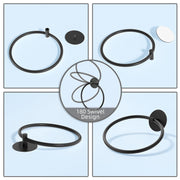 Bathroom Towel Ring Bathroom Towel Rack Adhesive Hand Towels Holder Towel Hanger Round Black V324-JWTCTOWLRACK-RDBK