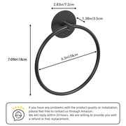 Bathroom Towel Ring Bathroom Towel Rack Adhesive Hand Towels Holder Towel Hanger Round Black V324-JWTCTOWLRACK-RDBK