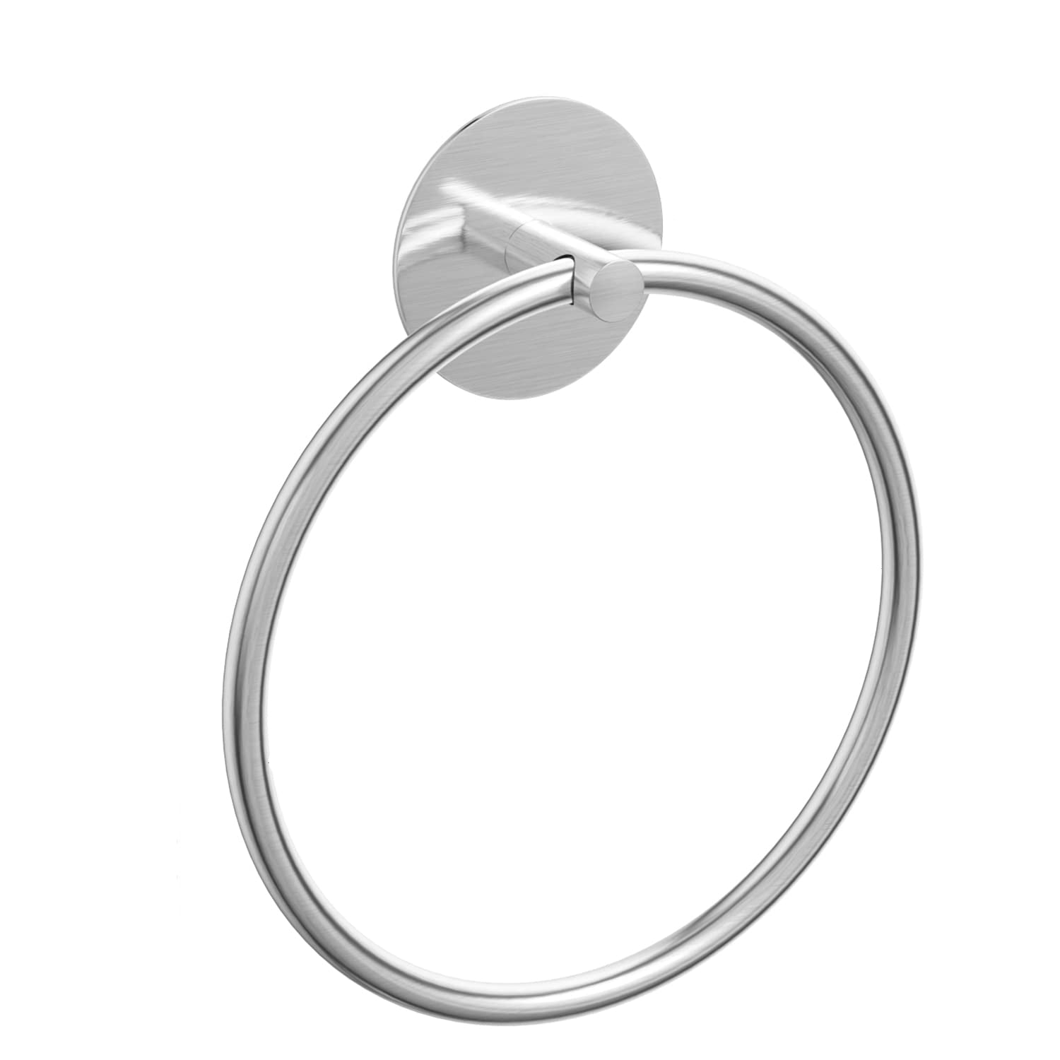 Bathroom Towel Ring Bathroom Towel Rack Adhesive Hand Towels Holder Towel Hanger Round Silver V324-JWTCTOWLRACK-RDSI
