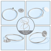 Bathroom Towel Ring Bathroom Towel Rack Adhesive Hand Towels Holder Towel Hanger Round Silver V324-JWTCTOWLRACK-RDSI