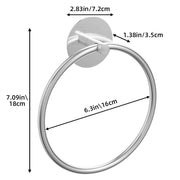 Bathroom Towel Ring Bathroom Towel Rack Adhesive Hand Towels Holder Towel Hanger Round Silver V324-JWTCTOWLRACK-RDSI