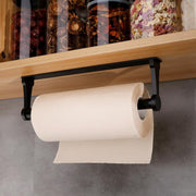 Kitchen Paper Holder Under Cabinet Screw Wall Mount Adhesive Paper Towel Holder Rectangle Black V324-JWTPAPRACK-C8BK