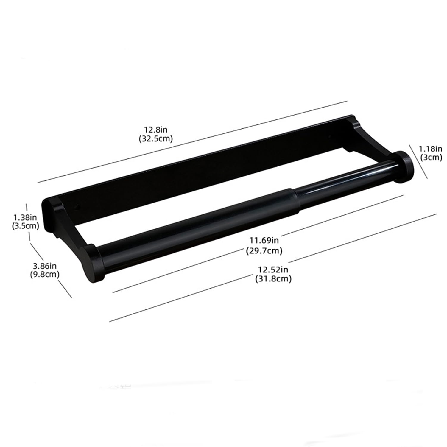 Kitchen Paper Holder Under Cabinet Screw Wall Mount Adhesive Paper Towel Holder Rectangle Black V324-JWTPAPRACK-C8BK