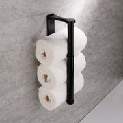 Kitchen Paper Holder Under Cabinet Screw Wall Mount Adhesive Paper Towel Holder Rectangle Black V324-JWTPAPRACK-C8BK