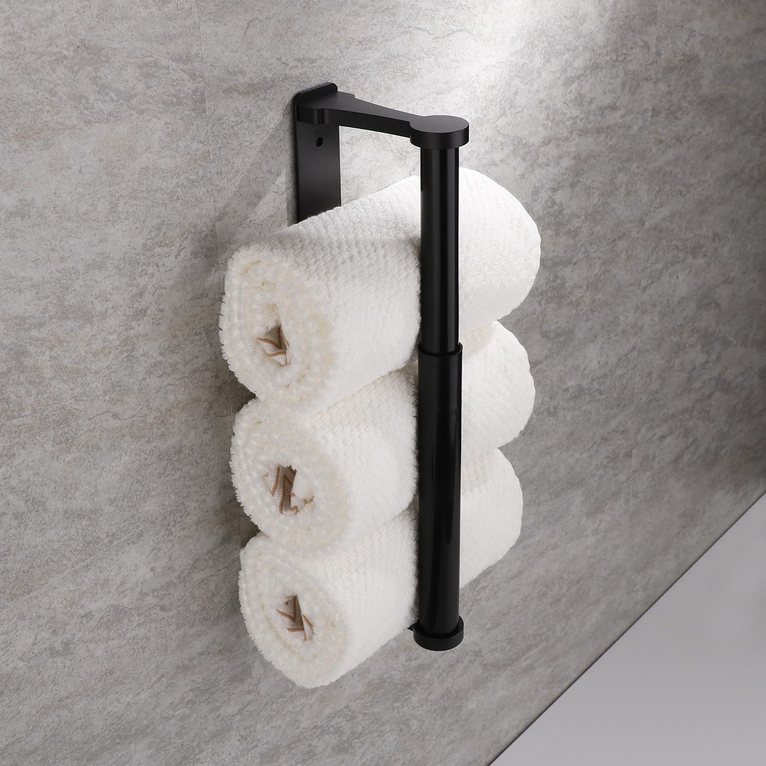 Kitchen Paper Holder Under Cabinet Screw Wall Mount Adhesive Paper Towel Holder Rectangle Black V324-JWTPAPRACK-C8BK