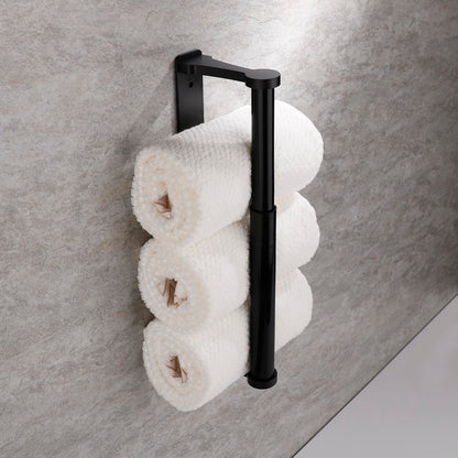 Kitchen Paper Holder Under Cabinet Screw Wall Mount Adhesive Paper Towel Holder Rectangle Black V324-JWTPAPRACK-C8BK