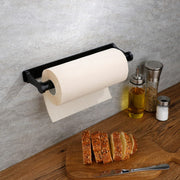Kitchen Paper Holder Under Cabinet Screw Wall Mount Adhesive Paper Towel Holder Rectangle Black V324-JWTPAPRACK-C8BK