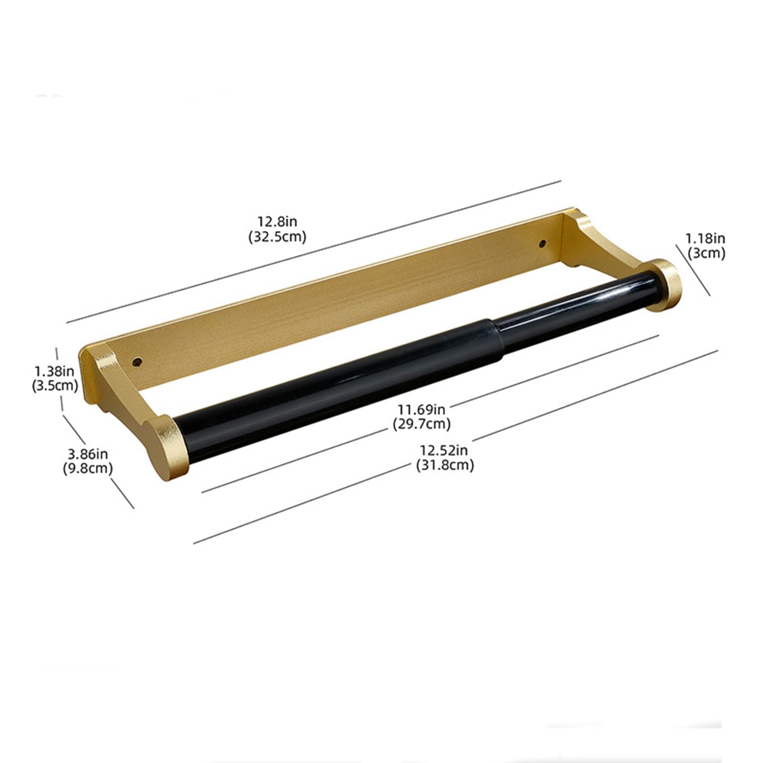 Kitchen Paper Holder Under Cabinet Screw Wall Mount Adhesive Paper Towel Holder Rectangle Gold V324-JWTPAPRACK-C8GD