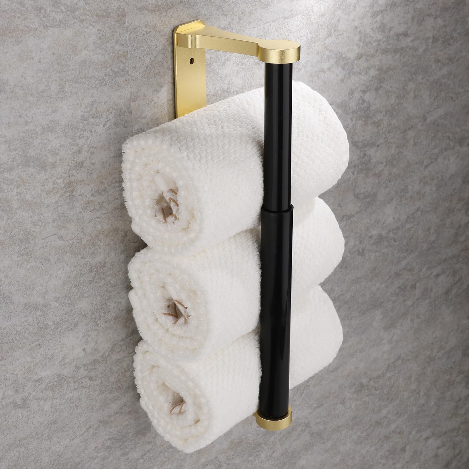 Kitchen Paper Holder Under Cabinet Screw Wall Mount Adhesive Paper Towel Holder Rectangle Gold V324-JWTPAPRACK-C8GD