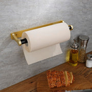 Kitchen Paper Holder Under Cabinet Screw Wall Mount Adhesive Paper Towel Holder Rectangle Gold V324-JWTPAPRACK-C8GD