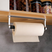 Kitchen Paper Holder Under Cabinet Screw Wall Mount Adhesive Paper Towel Holder Rectangle Silver V324-JWTPAPRACK-C8SIL
