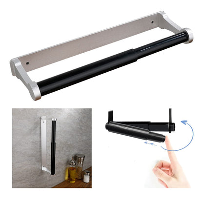 Kitchen Paper Holder Under Cabinet Screw Wall Mount Adhesive Paper Towel Holder Rectangle Silver V324-JWTPAPRACK-C8SIL