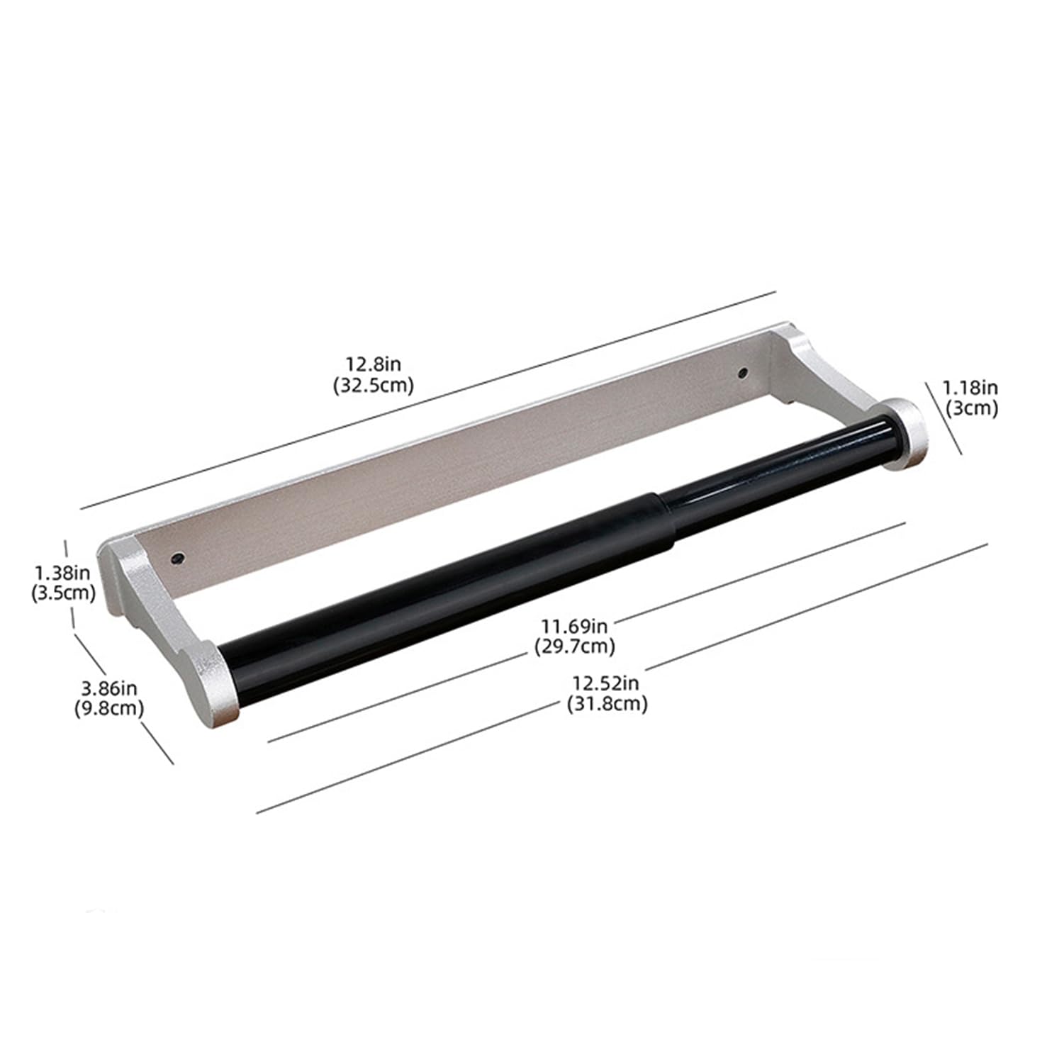 Kitchen Paper Holder Under Cabinet Screw Wall Mount Adhesive Paper Towel Holder Rectangle Silver V324-JWTPAPRACK-C8SIL