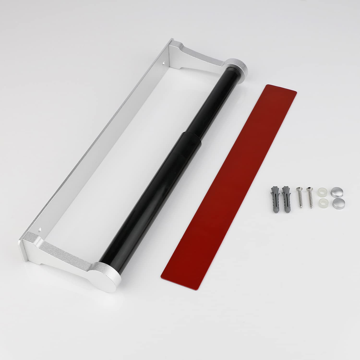 Kitchen Paper Holder Under Cabinet Screw Wall Mount Adhesive Paper Towel Holder Rectangle Silver V324-JWTPAPRACK-C8SIL