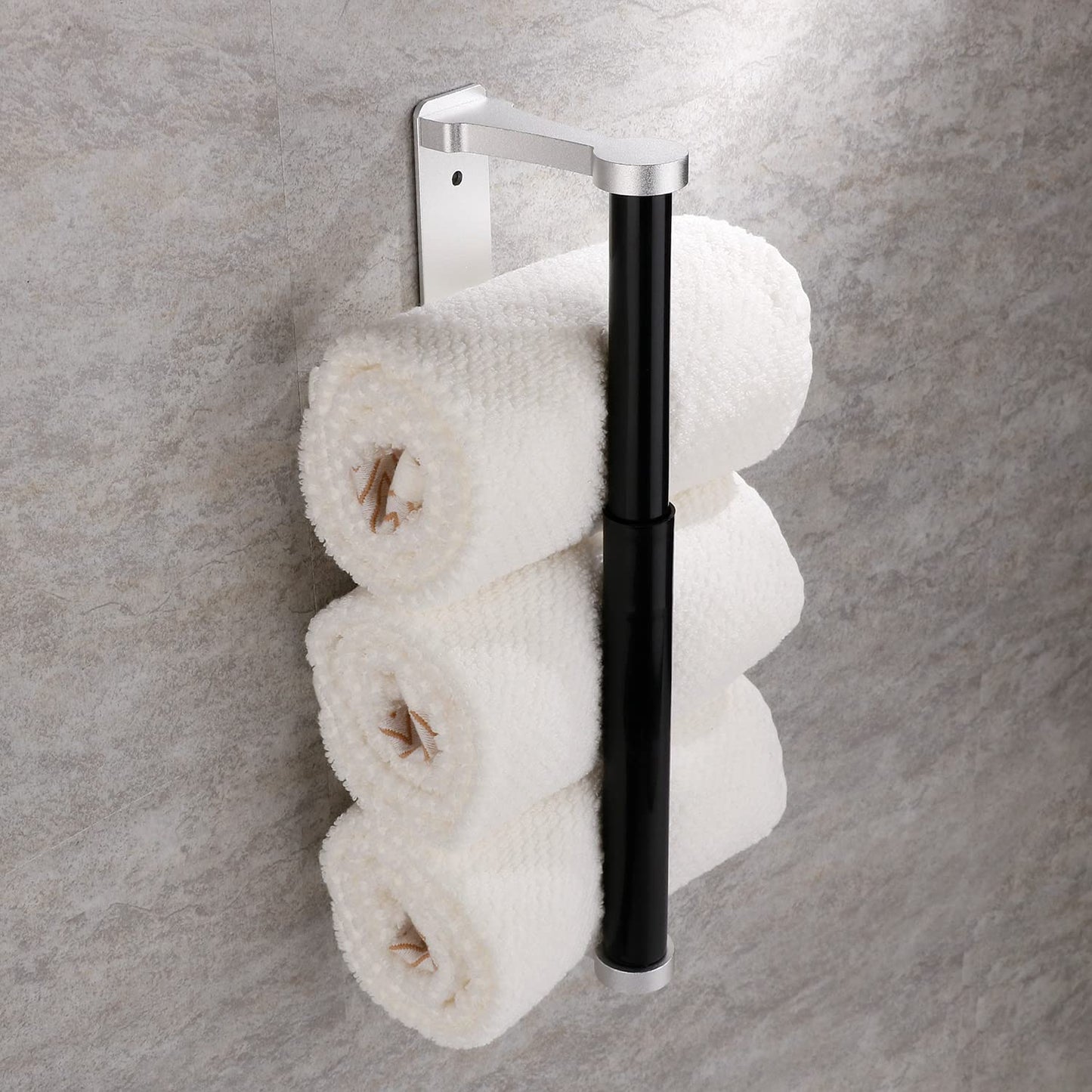 Kitchen Paper Holder Under Cabinet Screw Wall Mount Adhesive Paper Towel Holder Rectangle Silver V324-JWTPAPRACK-C8SIL