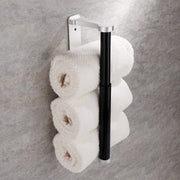 Kitchen Paper Holder Under Cabinet Screw Wall Mount Adhesive Paper Towel Holder Rectangle Silver V324-JWTPAPRACK-C8SIL