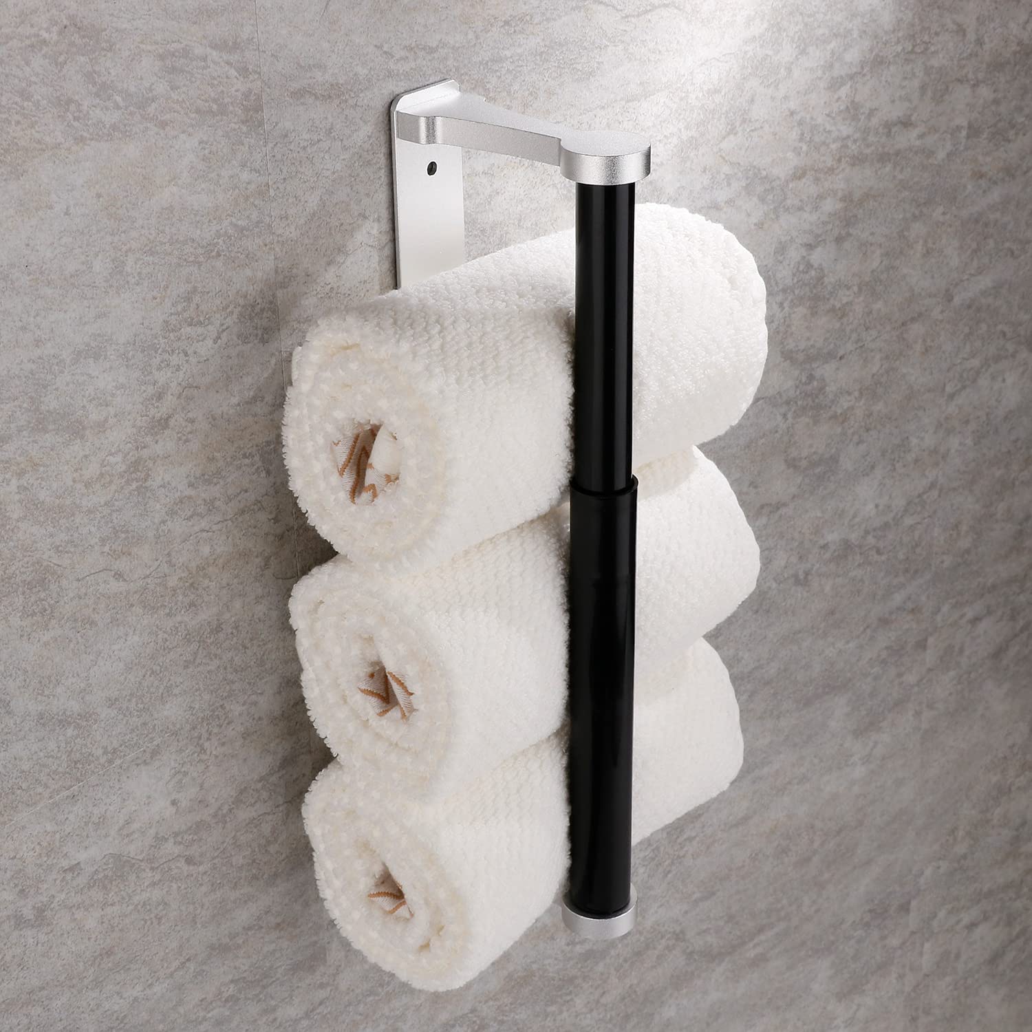 Kitchen Paper Holder Under Cabinet Screw Wall Mount Adhesive Paper Towel Holder Rectangle Silver V324-JWTPAPRACK-C8SIL