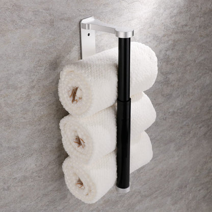 Kitchen Paper Holder Under Cabinet Screw Wall Mount Adhesive Paper Towel Holder Rectangle Silver V324-JWTPAPRACK-C8SIL