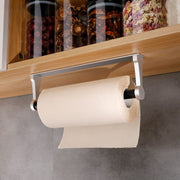 Kitchen Paper Holder Under Cabinet Screw Wall Mount Adhesive Paper Towel Holder Rectangle Silver V324-JWTPAPRACK-C8SIL