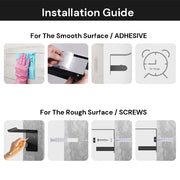 Kitchen Paper Holder Under Cabinet Screw Wall Mount Adhesive Paper Towel Holder Rectangle Silver V324-JWTPAPRACK-C8SIL