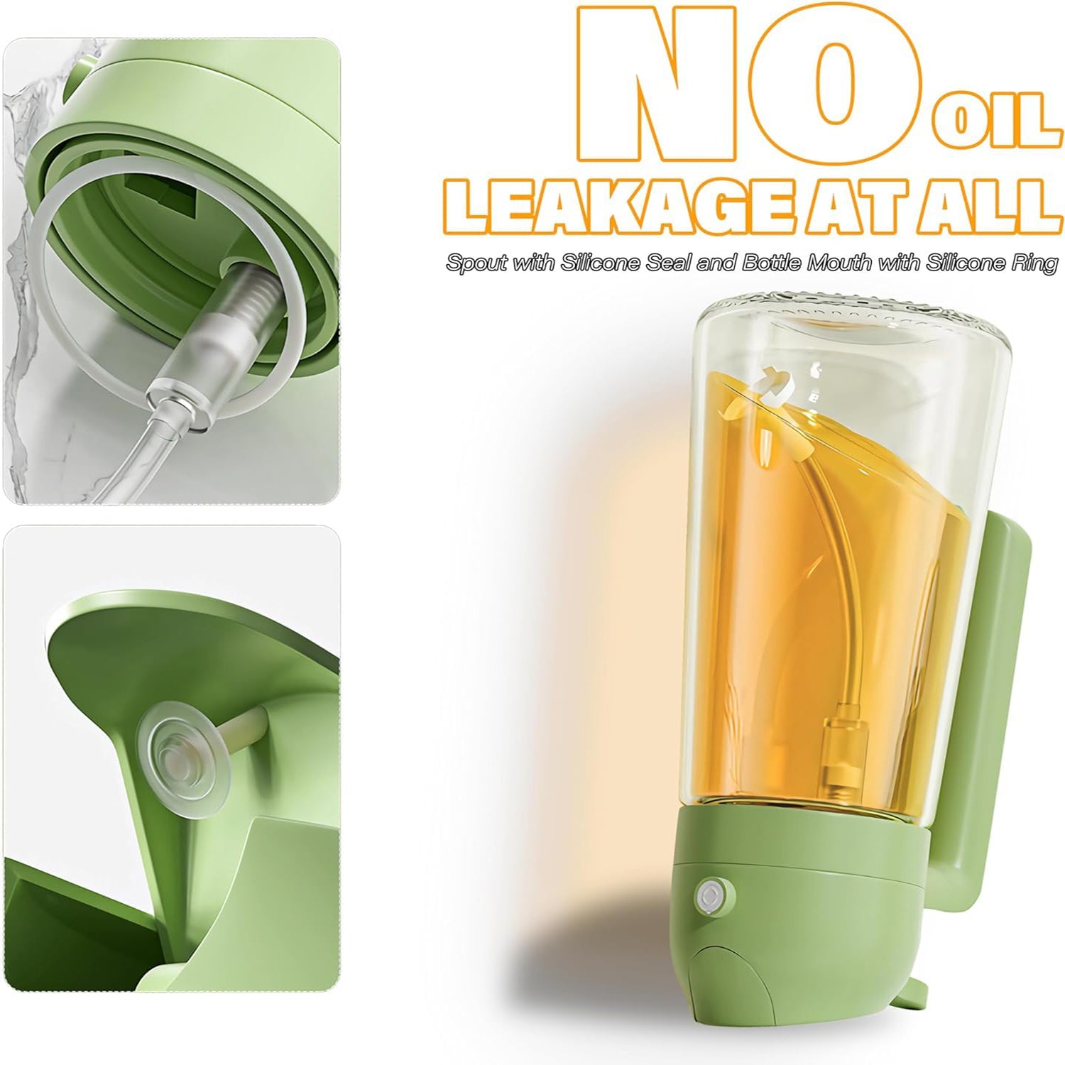 600ml 2 in 1 Glass Oil Sprayer Dispenser Kitchen Sprayz Cooking Baking Oil Bottle BBQ Spray Green V324-KI-OIBOTTLE-GR