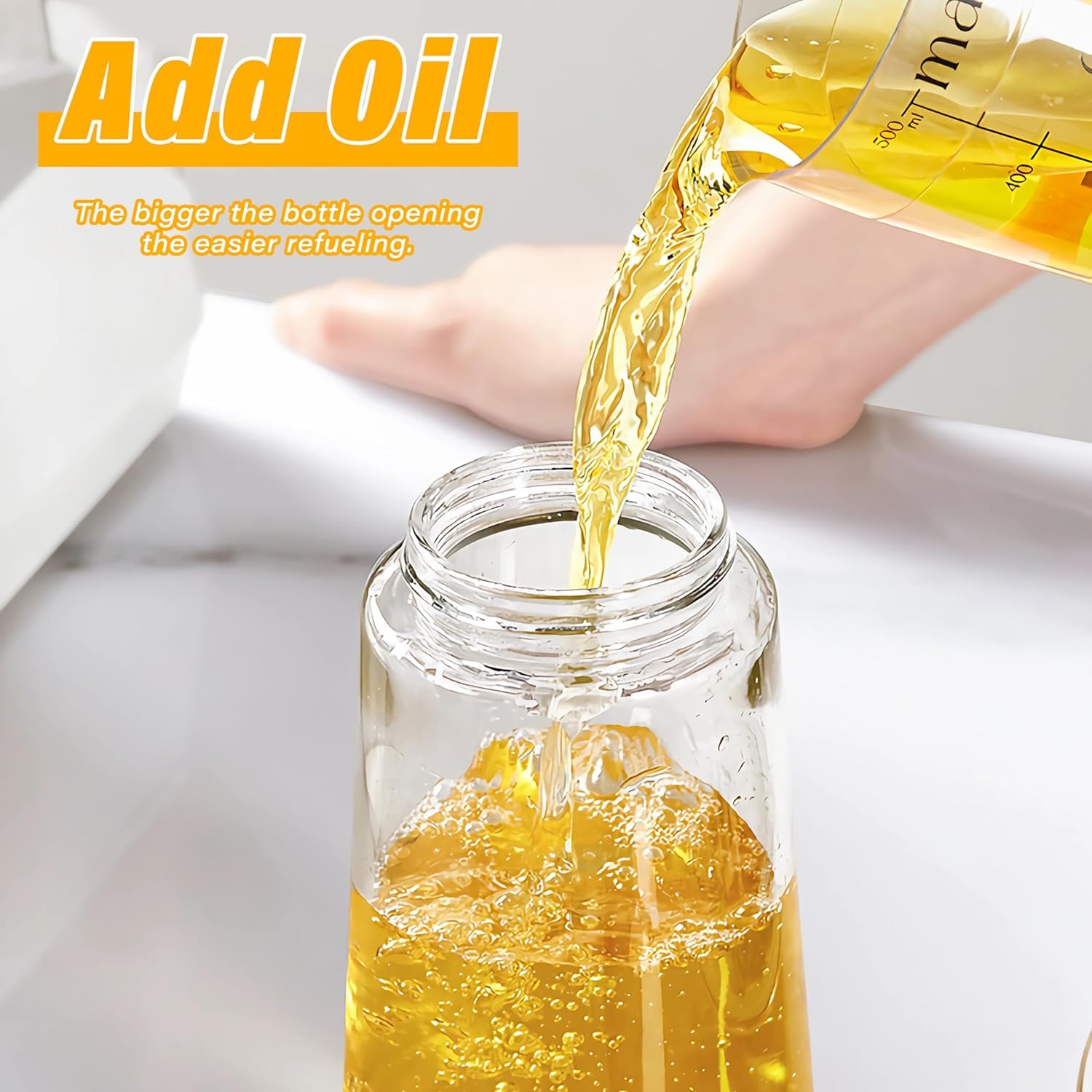 600ml 2 in 1 Glass Oil Sprayer Dispenser Kitchen Sprayz Cooking Baking Oil Bottle BBQ Spray Green V324-KI-OIBOTTLE-GR