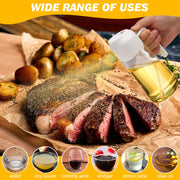 600ml 2 in 1 Glass Oil Sprayer Dispenser Kitchen Sprayz Cooking Baking Oil Bottle BBQ Spray White V324-KI-OIBOTTLE-WH