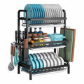 Dish Rack 3 Tier Dish Dryer Drainer Stainless Steel Dish Drying Rack Drip Trays Side Holder Kitchen Storage V324-KITRACK3L-61CM