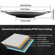 Korean Grill Pan Nonstick 6 Layer 40cm Round BBQ Griddle Indoor or Outdoor Cooking V324-KOBBPLATE