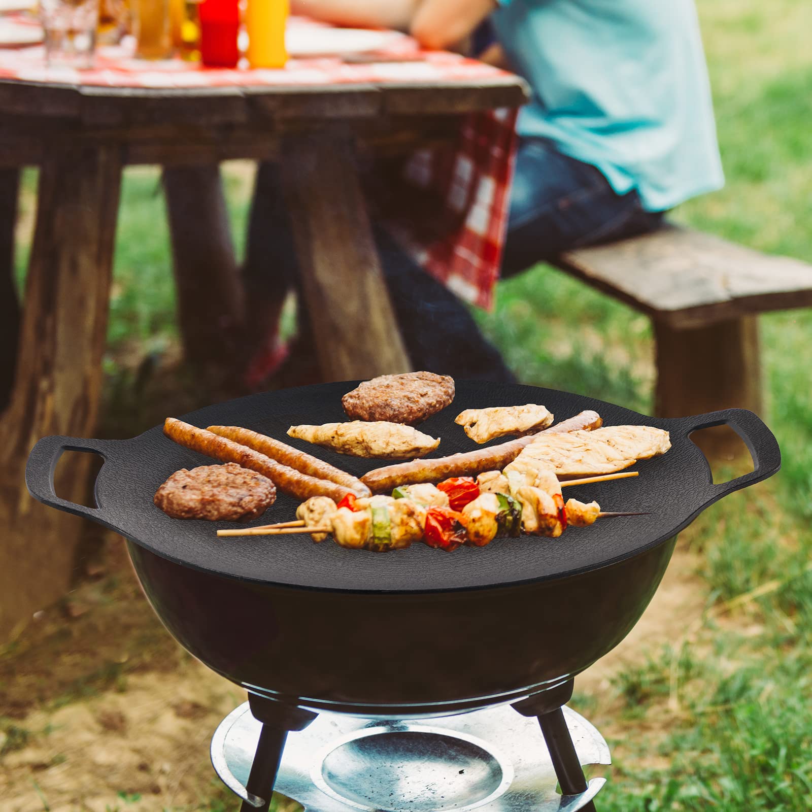 Korean Grill Pan Nonstick 6 Layer 40cm Round BBQ Griddle Indoor or Outdoor Cooking V324-KOBBPLATE