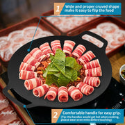Korean Grill Pan Nonstick 6 Layer 40cm Round BBQ Griddle Indoor or Outdoor Cooking V324-KOBBPLATE