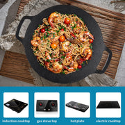 Korean Grill Pan Nonstick 6 Layer 40cm Round BBQ Griddle Indoor or Outdoor Cooking V324-KOBBPLATE