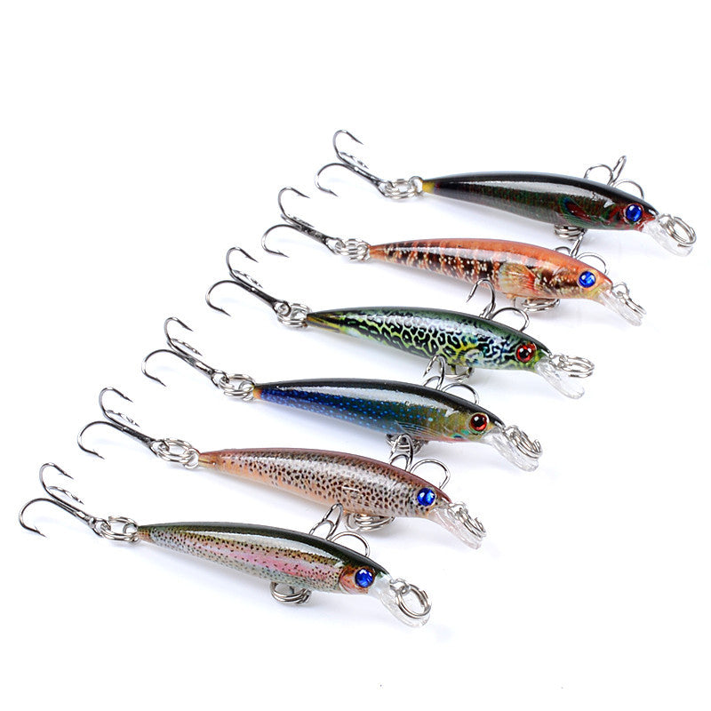 6x Popper Poppers 5cm Minnow Fishing Lure Lures Surface Tackle Fresh Saltwater V324-LB112