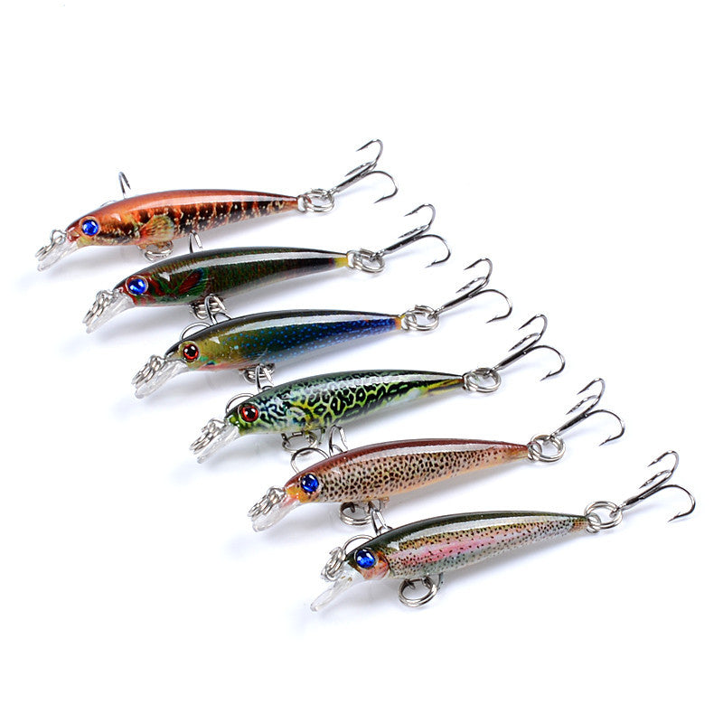 6x Popper Poppers 5cm Minnow Fishing Lure Lures Surface Tackle Fresh Saltwater V324-LB112