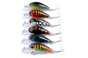 6x 4.5cm Popper Crank Bait Fishing Lure Lures Surface Tackle Saltwater V324-LB58