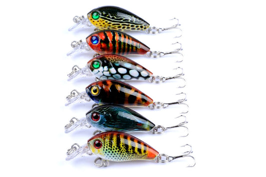 6x 4.5cm Popper Crank Bait Fishing Lure Lures Surface Tackle Saltwater V324-LB58